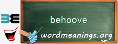 WordMeaning blackboard for behoove